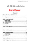 LED Skin Rejuvenation System User`s Manual Contents