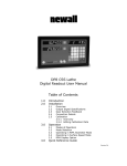 DP8 CSS Lathe Digital Readout User Manual Table of Contents