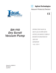 Varian SH-110 Dry Scroll Pump Instruction Manual