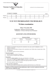 2010 VCE VET Information Technology Written examination