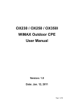OX230 / OX250 / OX350I WiMAX Outdoor CPE User Manual