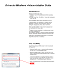 Driver for Windows Vista Installation Guide