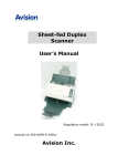 Sheet-fed Duplex Scanner User`s Manual Avision Inc.