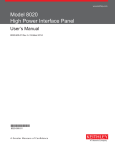 Model 8020 High Power Interface Panel User`s Manual
