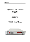 Digital AC/DC Power Supply USER MANUAL