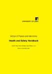 Health and Safety Handbook - School of Physics and Astronomy