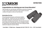 Congratulations on selecting your new Carson binoculars