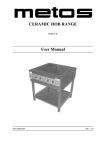 CERAMIC HOB RANGE User Manual