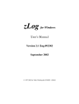 zLogfor Windows User`s Manual Version 2.1 Eng.092302