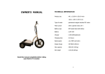 OWNER`S MANUAL - Electric Scooter Parts