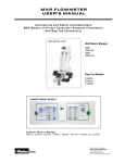 MXR FLOWMETER USER`S MANUAL