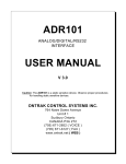 to ADR101 USER MANUAL ( PDF 452 K )
