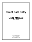 Direct Data Entry User Manual - Central Ohio Area Agency on Aging