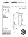 WEIGHT SYSTEM EXERCISER User`s Manual