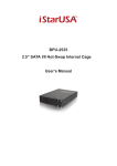 BPU-2535 2.5” SATA I/II Hot-Swap Internal Cage User`s Manual