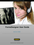 FormsDesigner User Guide - Stanley Security Solutions