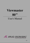 ViewMaster 80 User`s Manual 4.4 - Applied Engineering Repository