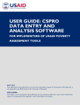 USER GUIDE: CSPRO DATA ENTRY AND ANALYSIS SOFTWARE