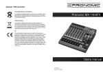 Pronomic MX-1404FX Users manual