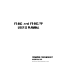 FT-86C and FT-86C/FP USER`S MANUAL FORWARD