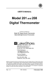 Model 201 and 208 Digital Thermometer