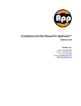 Installation and User Manual for AppCluster™