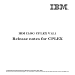 Release notes for CPLEX (12.1)
