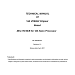 TECHNICAL MANUAL Of VIA VX900H Chipset