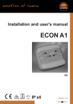 Installation and user`s manual ECON A1