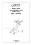 TRANSMISSION JACK USER`S MANUAL MODEL 60020