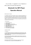 Bluetooth Car MP3 Player Operation Manual - Sunsky