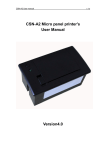 CSN-A2 Micro panel printer`s User Manual Version4.0