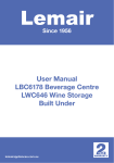 User Manual LBC6178 Beverage Centre LWC646 Wine Storage