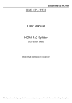 HDMI SPLITTER User Manual