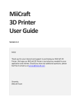 MiiCraft 3D Printer User Guide
