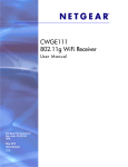 CWGE111 802.11g WiFi Receiver User Manual