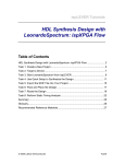 HDL Synthesis Design with LeonardoSpectrum: ispXPGA Flow