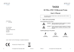 TA058 50 MHz 700 V Differential Probe User`s