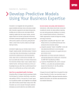 Develop Predictive Models Using Your Business Expertise