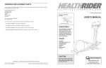 USER`S MANUAL - Icon Heath & Fitness