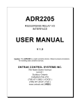 to USER MANUAL for ADR2205