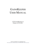 GAINSKEEPER USER MANUAL