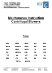 Maintenance Instruction Centrifugal Blowers