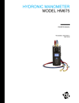 Hydronic Manometer Model HM675 Owner`s Manual