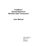FreeWave Spread Spectrum Wireless Data Transceiver User Manual