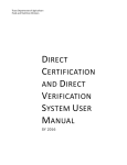 Direct Certification and Direct Verification System User Manual
