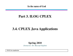 Architecture of a CPLEX Java Application