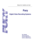 Fury Digital Video Recording Systems Manual for Installer and User