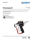 GC-1393J - GlasCraft Formula-X Gun, Operation, English