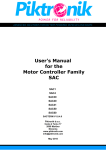 User`s Manual for the Motor Controller Family SAC